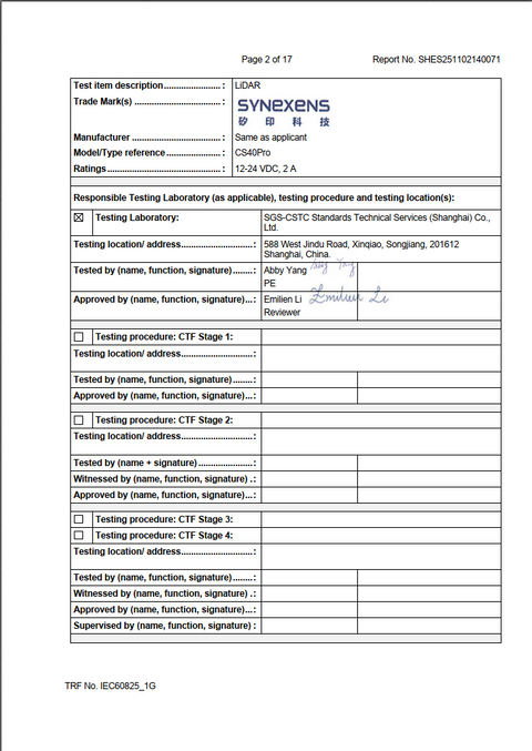 Synexens Industrial Outdoor 10m TOF Sensor Depth 3D camera Rangefinder-CS40Pro