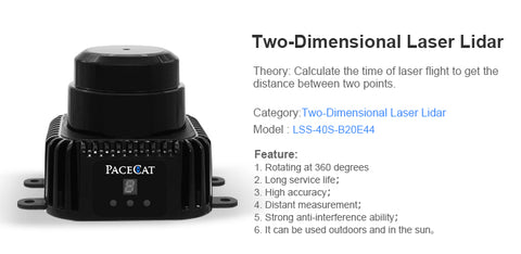 LSS-40S-B20E44 PACECAT IP67 waterproof 40M security level obstacle avoidance lidar scanning ranging sensor