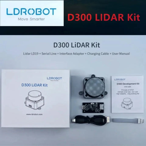 LDROBOT LD06 LD19 D300 OF laser Radar Lidar Scanner 360° Scanning D500 Lidar kit support ROS1 and ROS2 for Indoor and outdoor