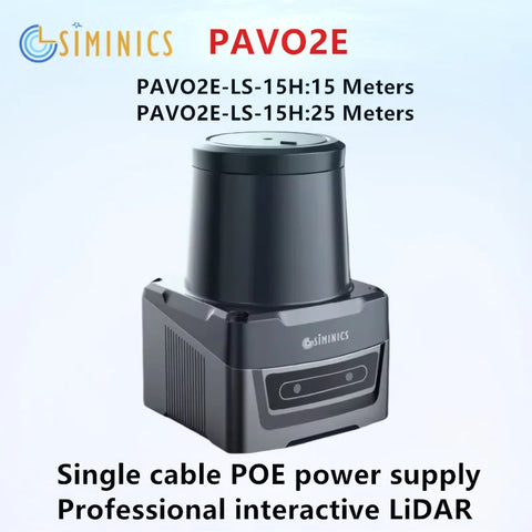 SIMINICS PAVO2E LIDAR sensor 25Hz  280° POE power supply 15Meters 25Meters interactive teaching IP67 outdoor laser radar sensor