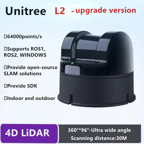 New Unitree L2 Bionic 4D LiDAR sensor 3D Scanner 360° TOF Performance improvement For Robot Navigation and obstacle avoidance